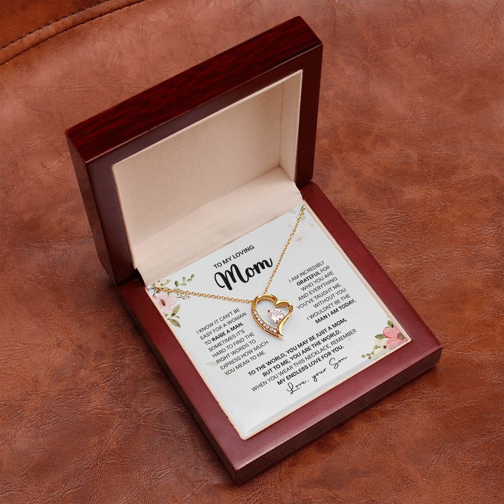 Mom My Endless Love, Forever Love Necklace, Anniversary Gift Idea For Mother