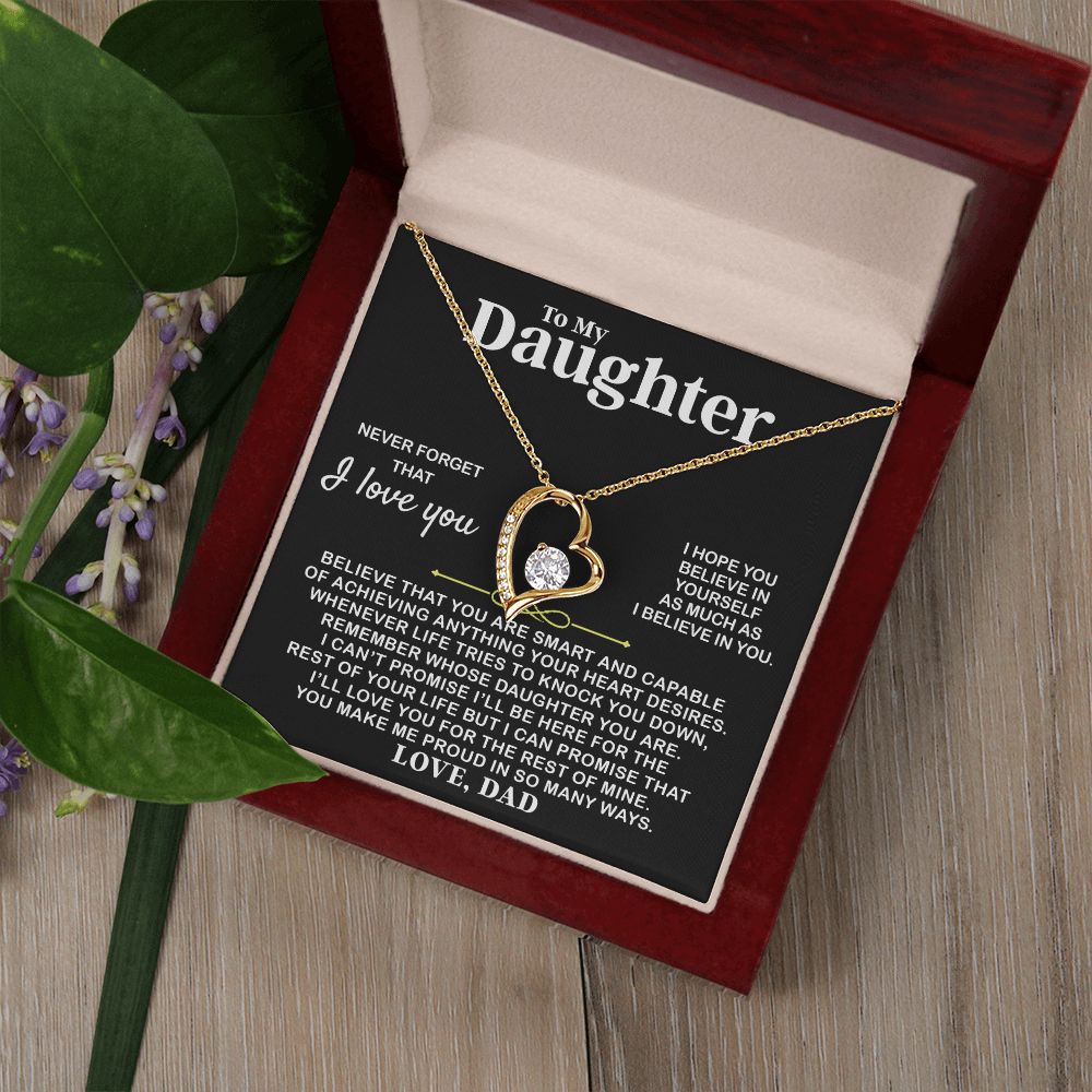To My Daughter, Believe In Yourself, Forever Love Necklace, Gift For Daughter From Dad