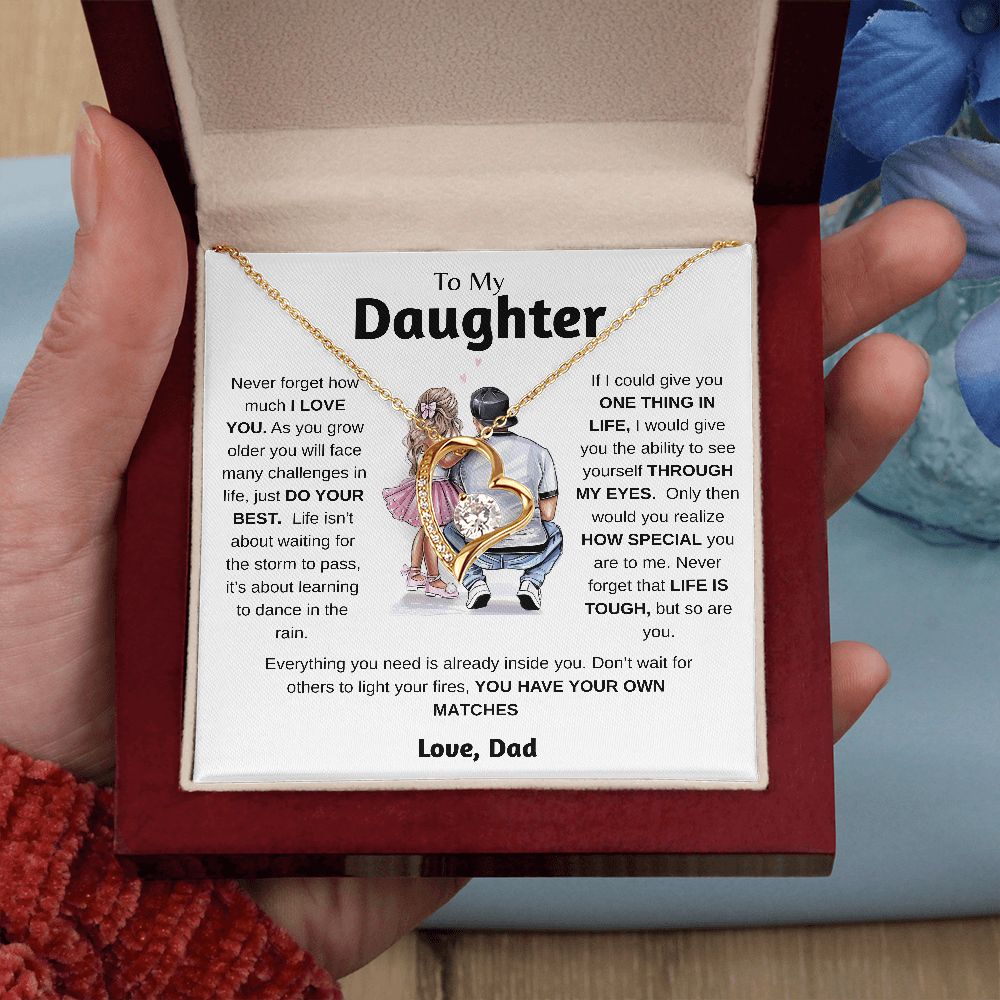 To My Daughter | Just Do Your Best | Forever Love Necklace