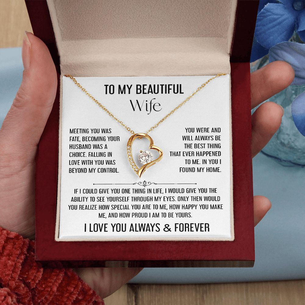 Beautitul Wife Meeting You Was Fate | Romantic Gift For Her | Forever Love Necklace