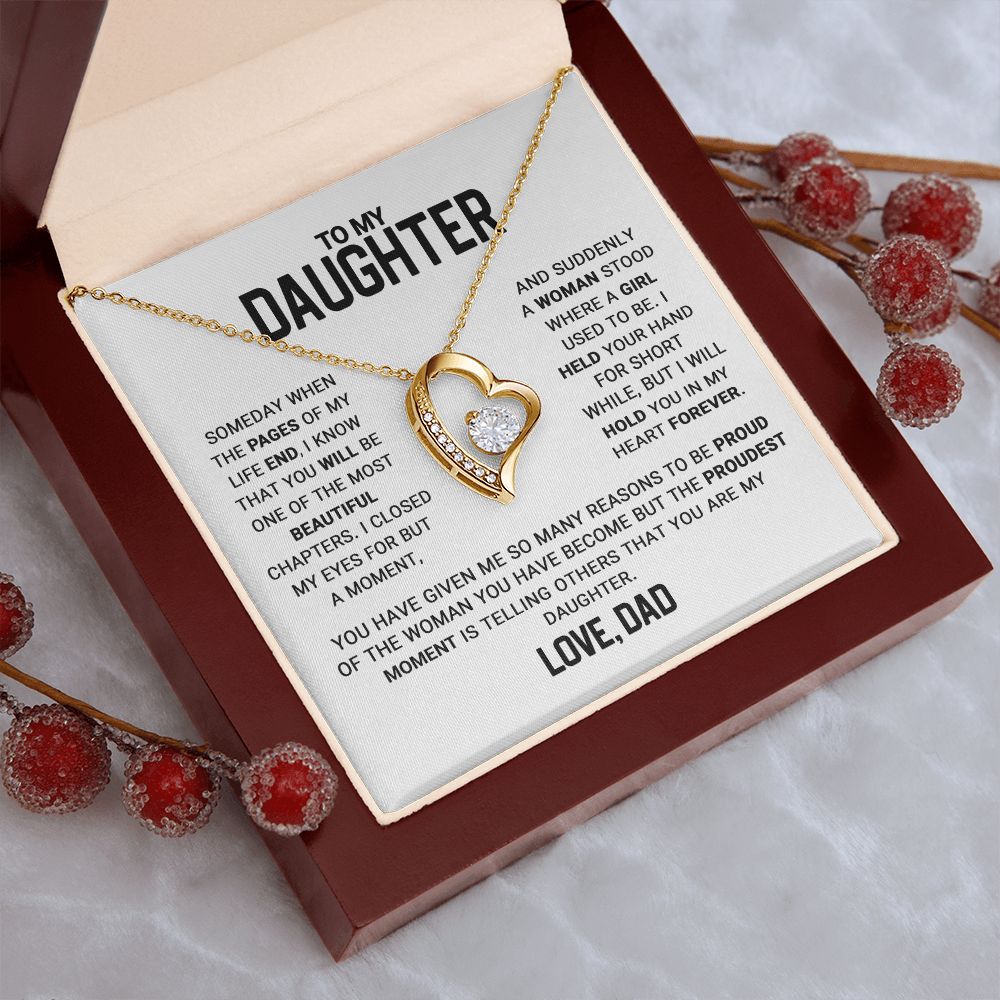 Daughter Proudest Moment, Forever Love Necklace, Gift For Daughter From Dad