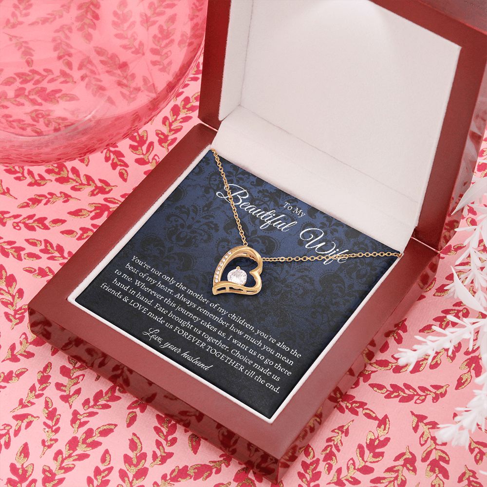 To My Beautiful Wife - The Beat Of My Heart - Forever Love Necklace