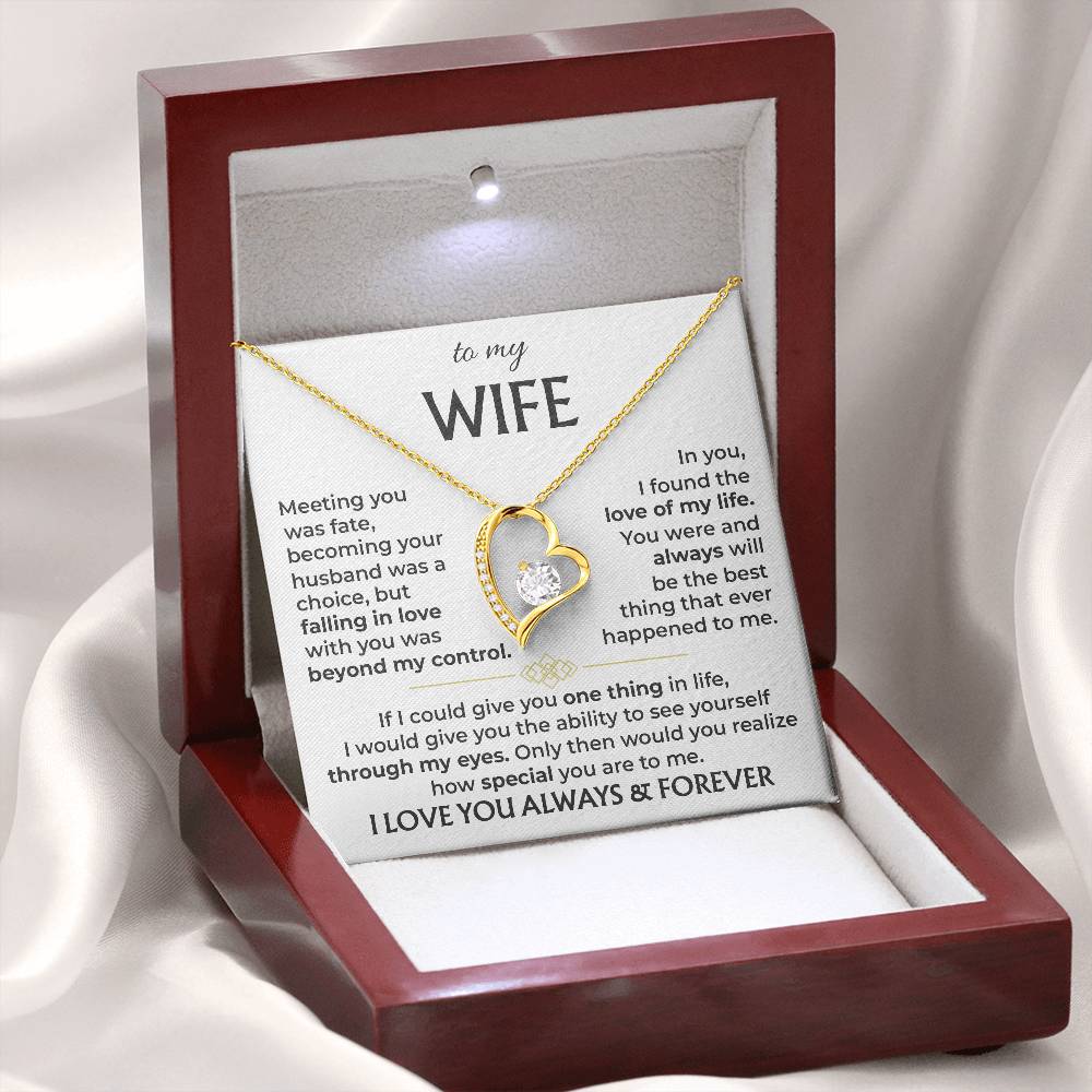 To My Wife - Meeting You Was Fate - Forever Love Necklace