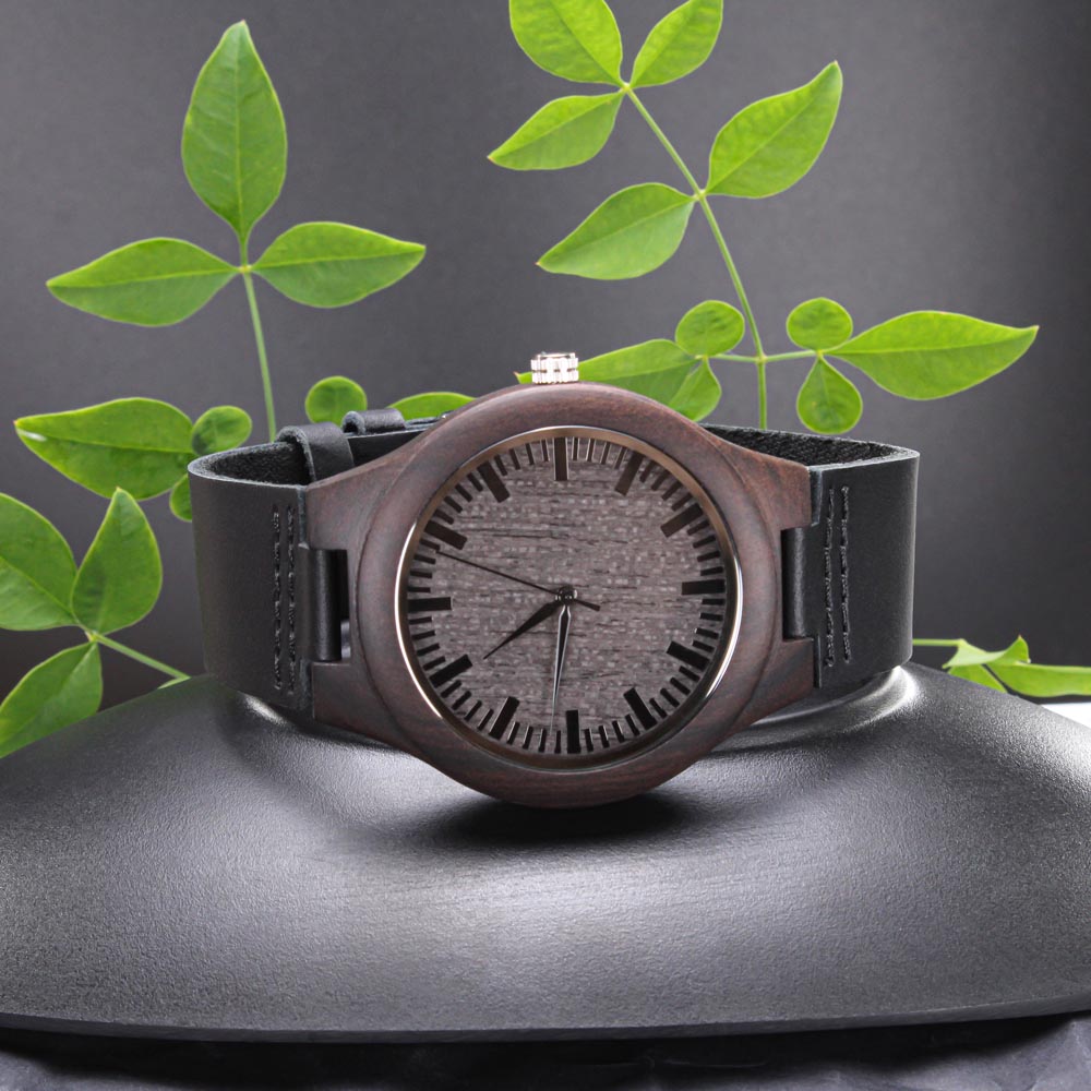 Dad A Great Father, Engraved Wooden Watch,  Father's Day Gift For Dad