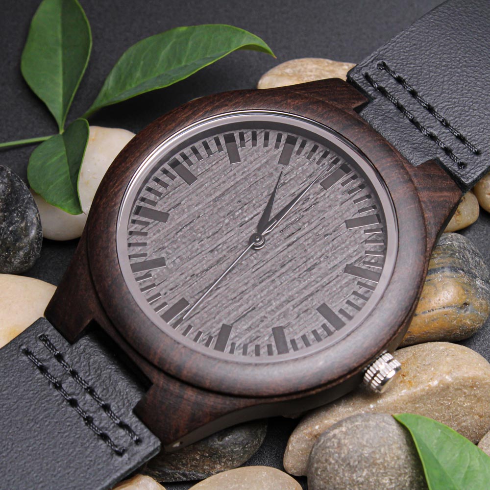 Dad My World Safe, Engraved Wooden Watch, Father's Day Gift Idea For Dad