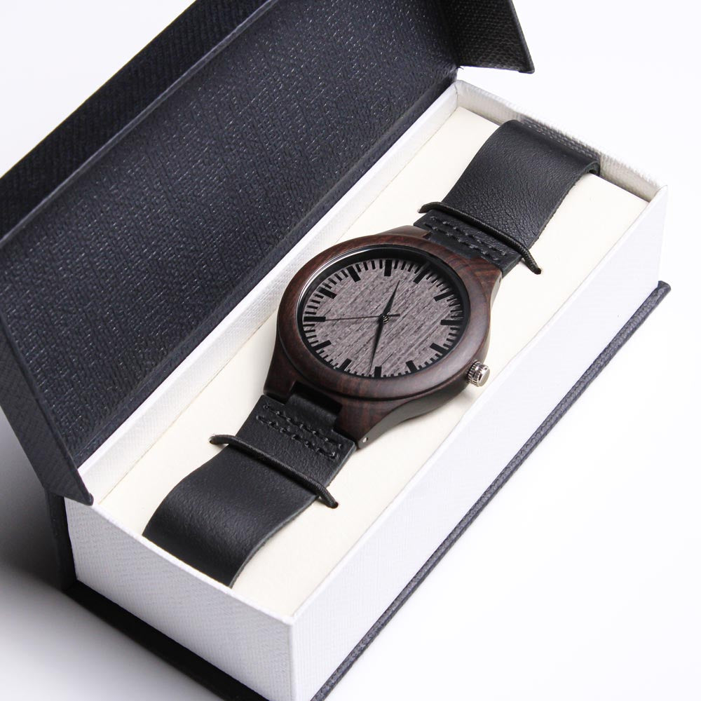 Dad Grateful For You, Engraved Wooden Watch, Father's Day Gift Idea For Dad