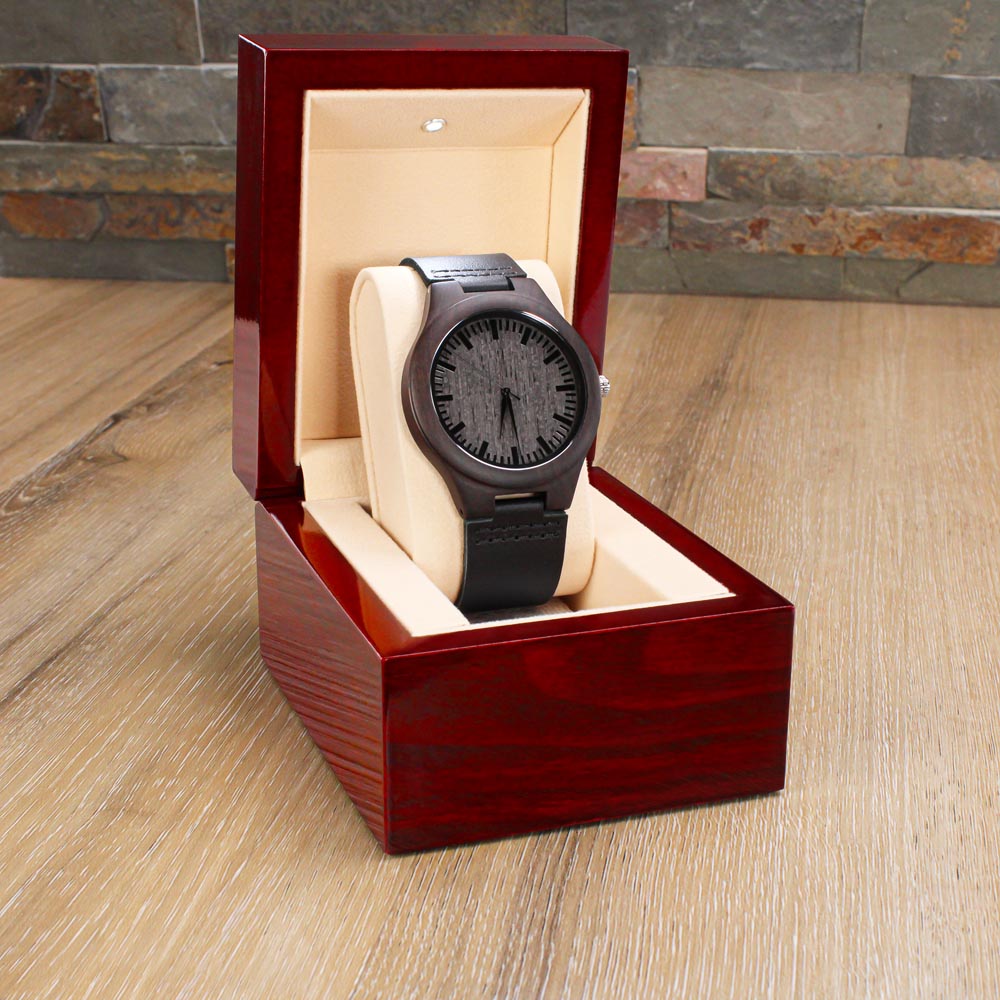 Dad Your Guiding Hand, Engraved Wooden Watch, Father's Day Gift Idea For Dad