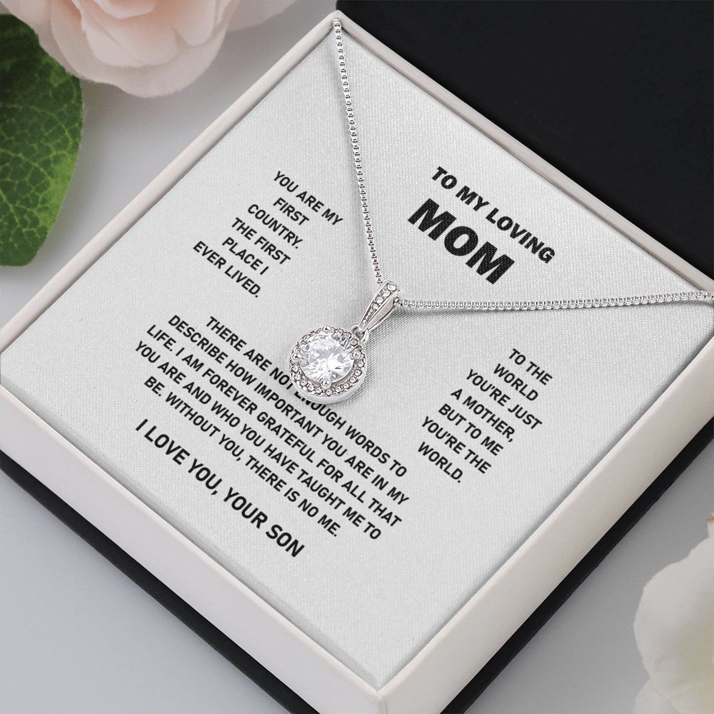 To My Loving Mom - Gifts for Mom From Son - Forever Grateful - Eternal Hope Necklace