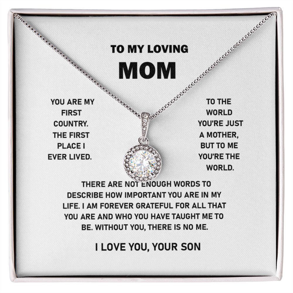 To My Loving Mom - Gifts for Mom From Son - Forever Grateful - Eternal Hope Necklace