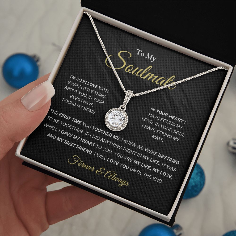 Soulmate My Heart My Life My Love, Eternal Hope Necklace, Romantic Gift For Your Soulmate