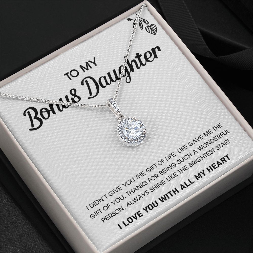 To My Bonus Daughter - Shine Like The Brightest Star - Eternal Hope Necklace