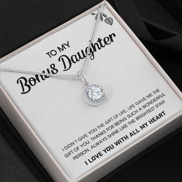 To My Bonus Daughter - Shine Like The Brightest Star - Eternal Hope Necklace