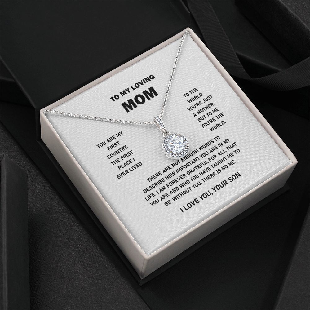 To My Loving Mom - Gifts for Mom From Son - Forever Grateful - Eternal Hope Necklace