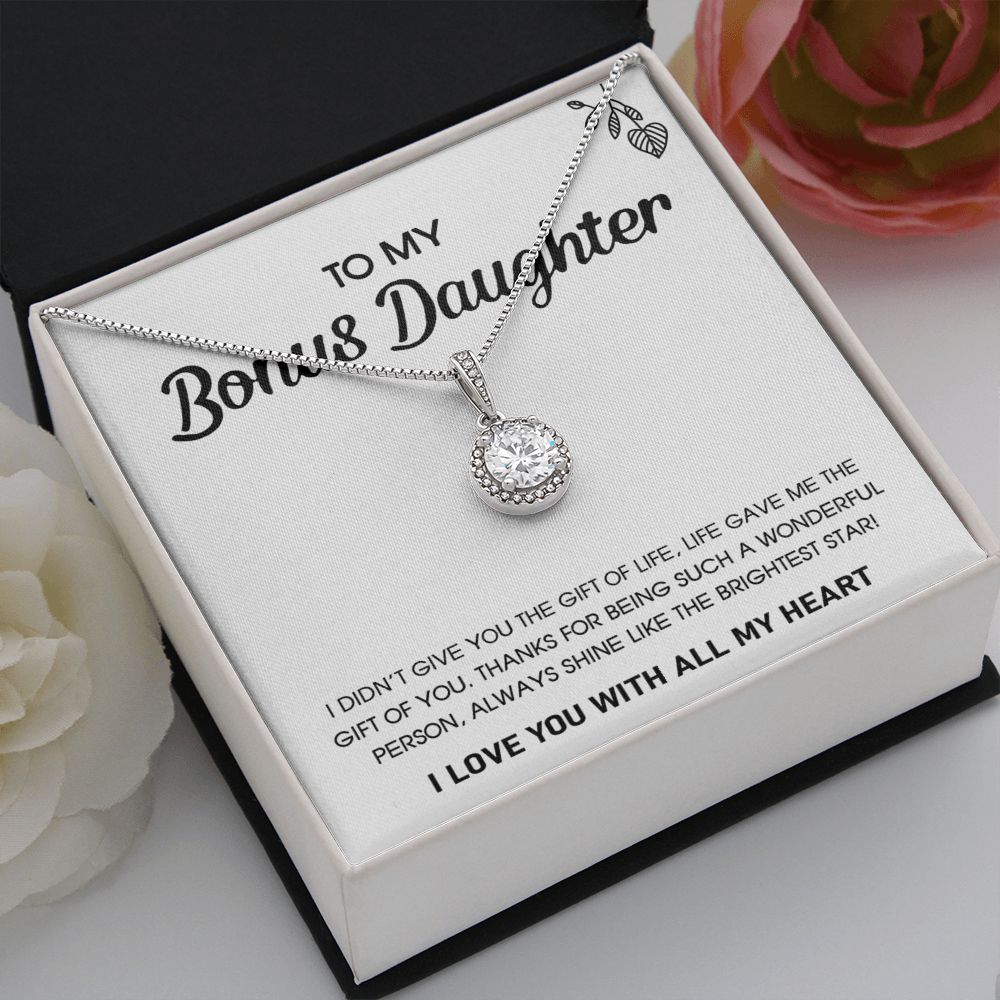 To My Bonus Daughter - Shine Like The Brightest Star - Eternal Hope Necklace