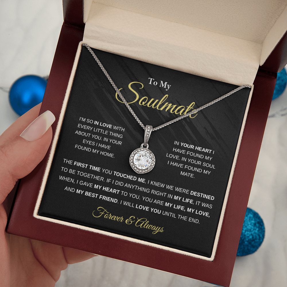 Soulmate My Heart My Life My Love, Eternal Hope Necklace, Romantic Gift For Your Soulmate