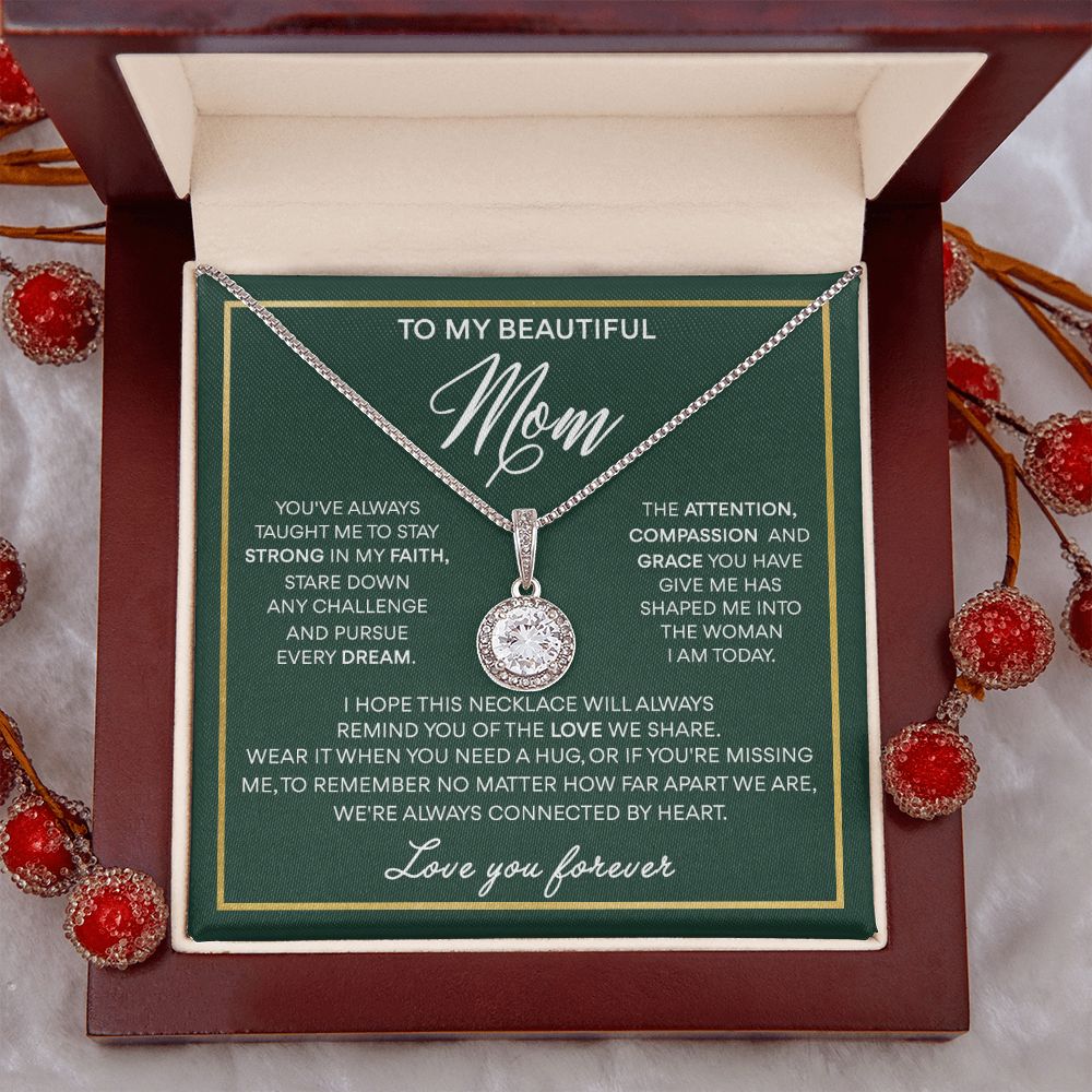 To My Mom - We're Always Connected By Heart, Eternal Hope Necklace Gift for Mom