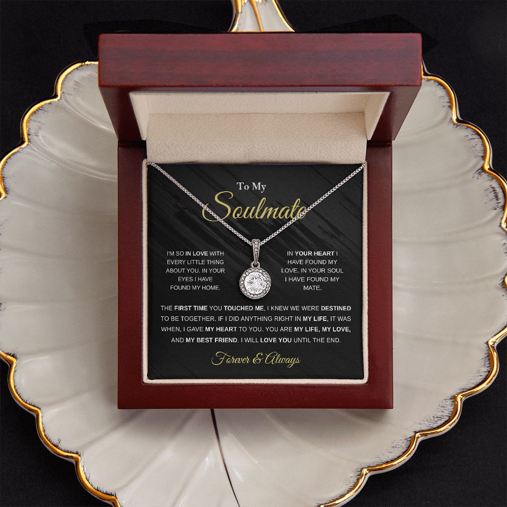Soulmate My Heart My Life My Love, Eternal Hope Necklace, Romantic Gift For Your Soulmate