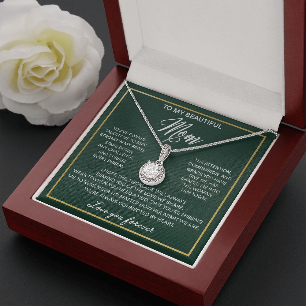 To My Mom - We're Always Connected By Heart, Eternal Hope Necklace Gift for Mom