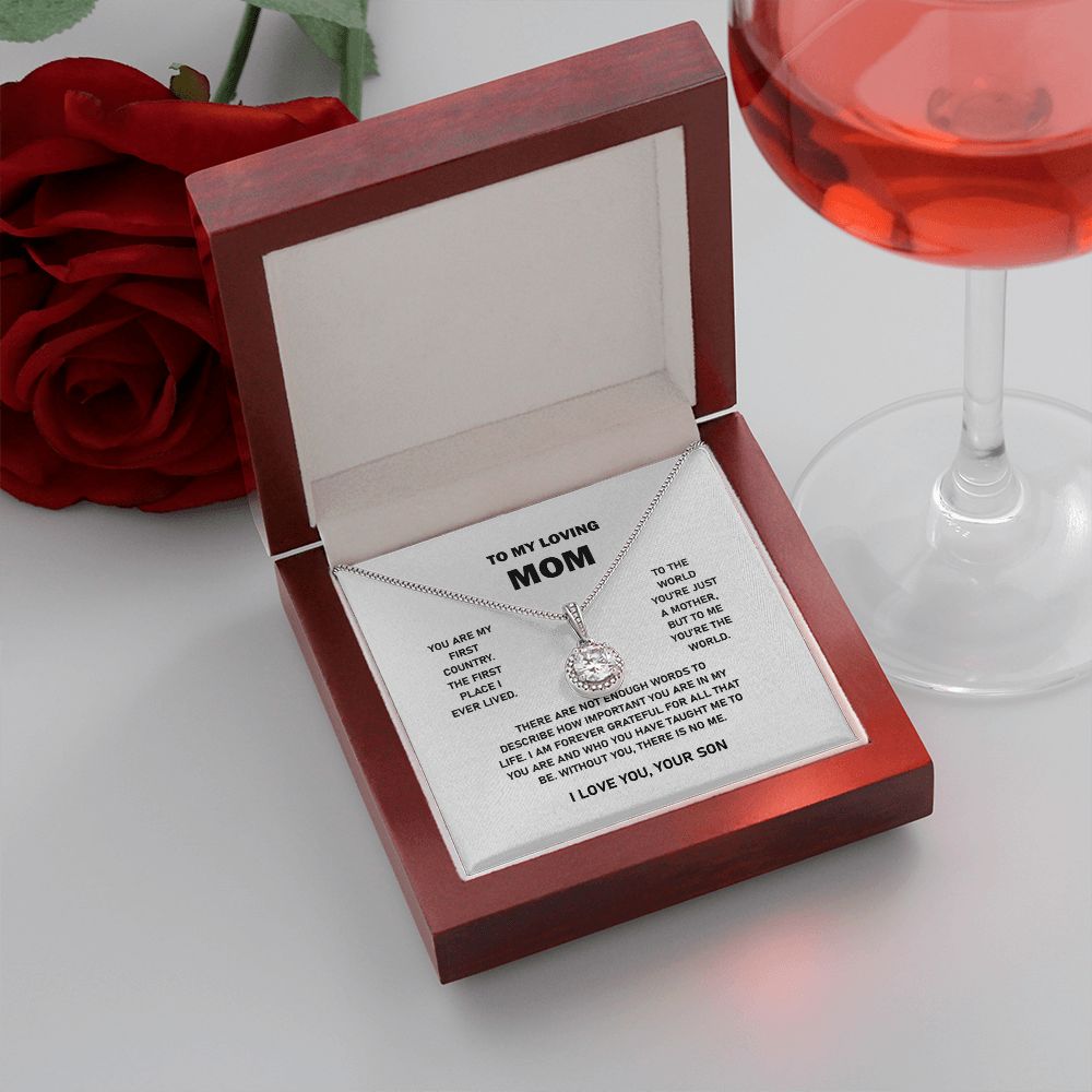 To My Loving Mom - Gifts for Mom From Son - Forever Grateful - Eternal Hope Necklace