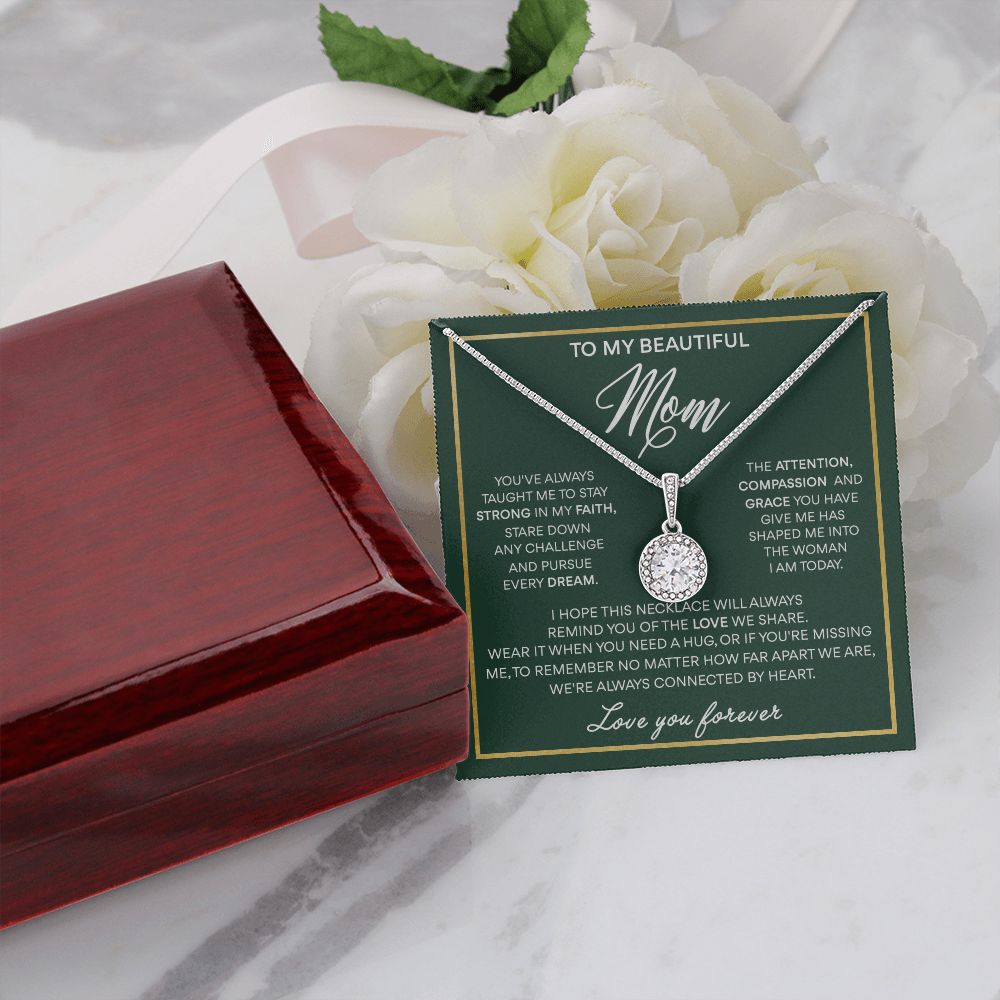 To My Mom - We're Always Connected By Heart, Eternal Hope Necklace Gift for Mom