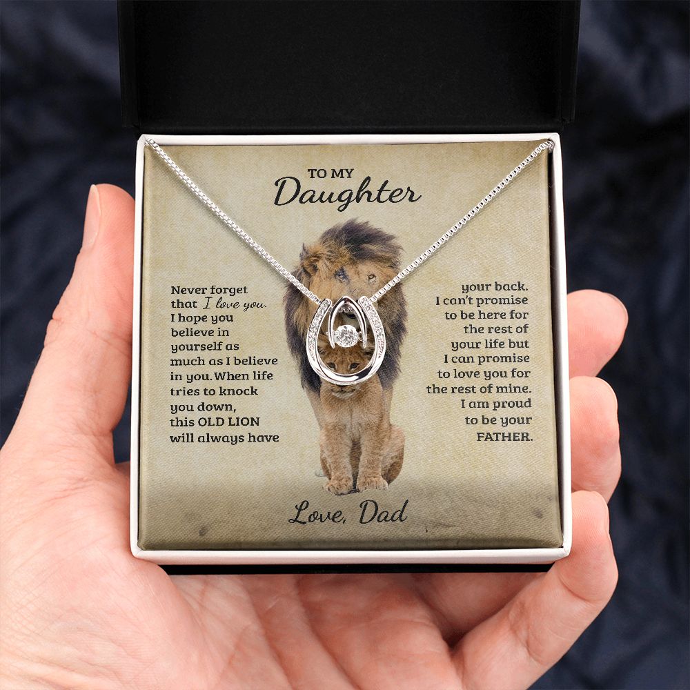 To My Daughter - I Can Promise To Love You For The Rest Of Mine - Gift For Daughter From Dad - Lucky In Love Necklace
