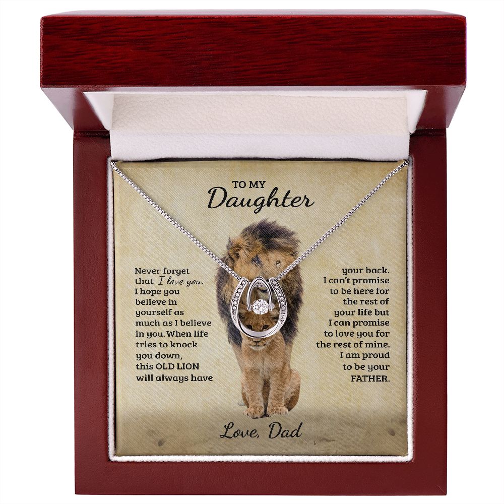To My Daughter - I Can Promise To Love You For The Rest Of Mine - Gift For Daughter From Dad - Lucky In Love Necklace