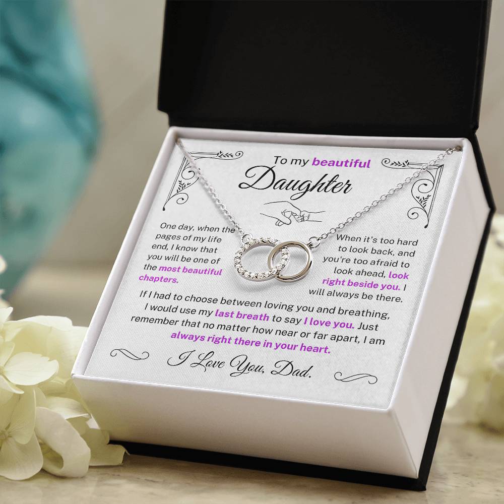 Daughter Most Beautiful Chapters - Perfect Pair Necklace - Gift For Daughter From Dad