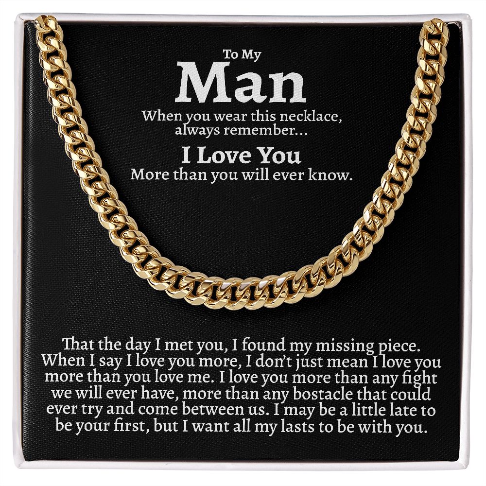 To My Man - My Choice - Cuban Link Chain Necklace
