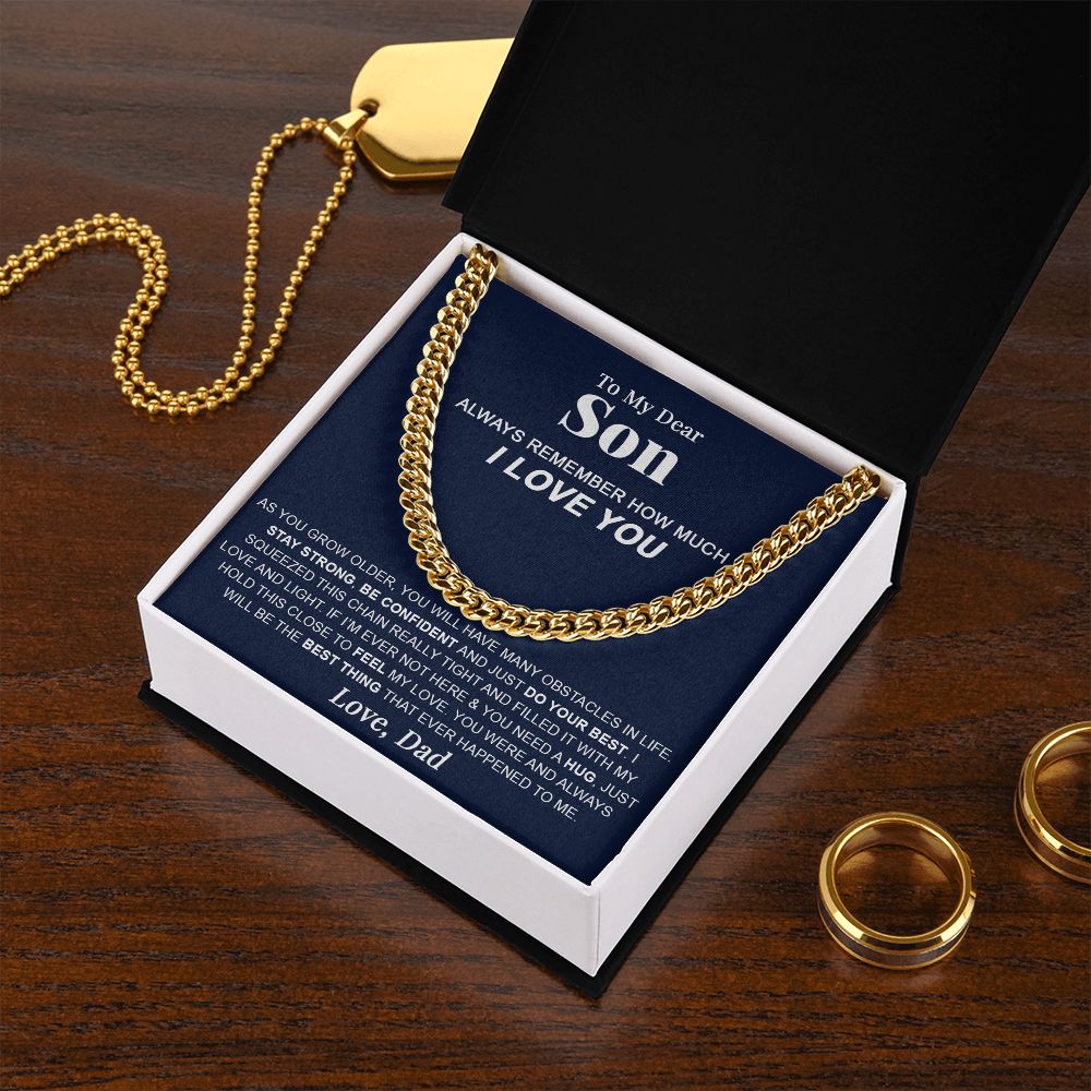 To My Dear Son Gift From Dad | Always Remember | Cuban Link Chain