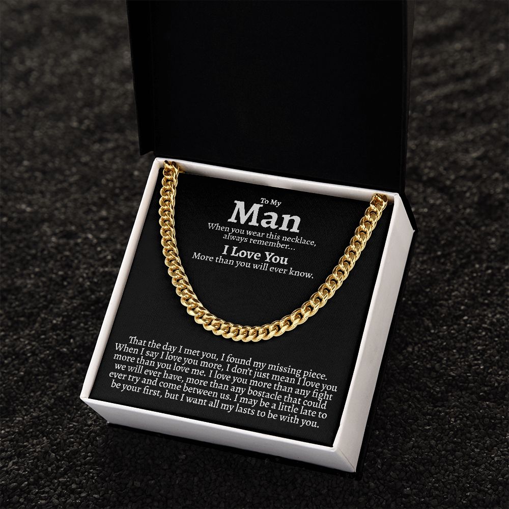 To My Man - My Choice - Cuban Link Chain Necklace
