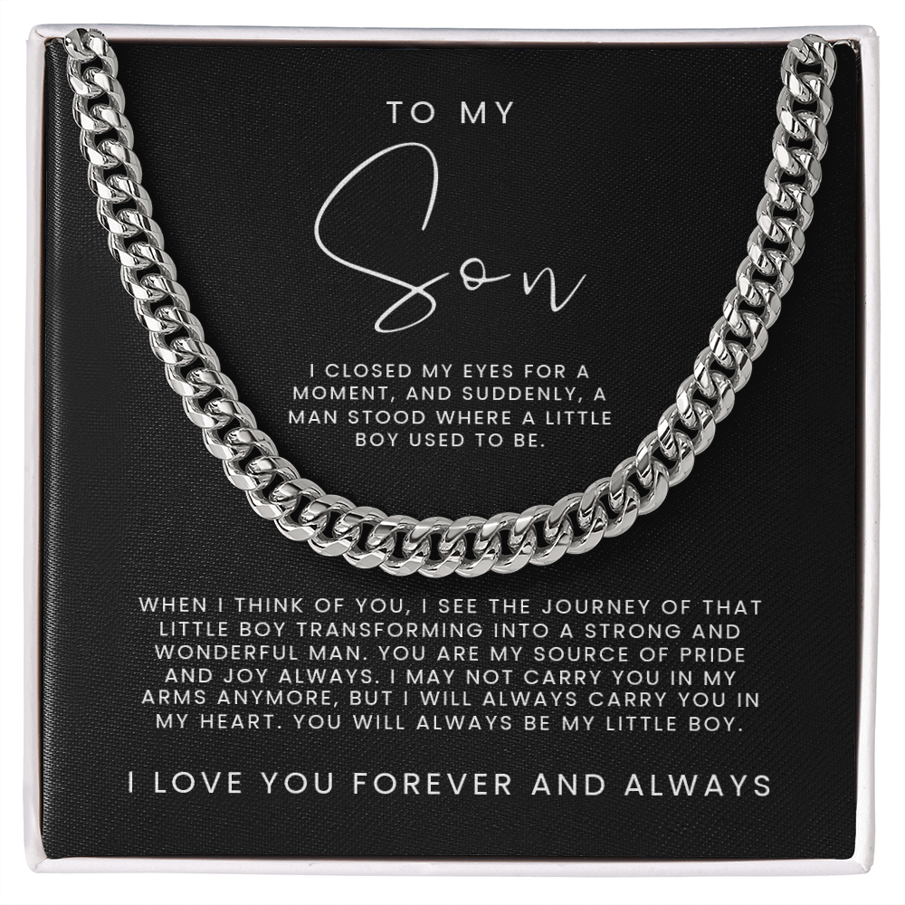 Son I Closed My Eyes - Cuban Link Chain - Birthday, Christmas Gift For Son