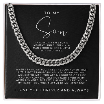 Son I Closed My Eyes - Cuban Link Chain - Birthday, Christmas Gift For Son