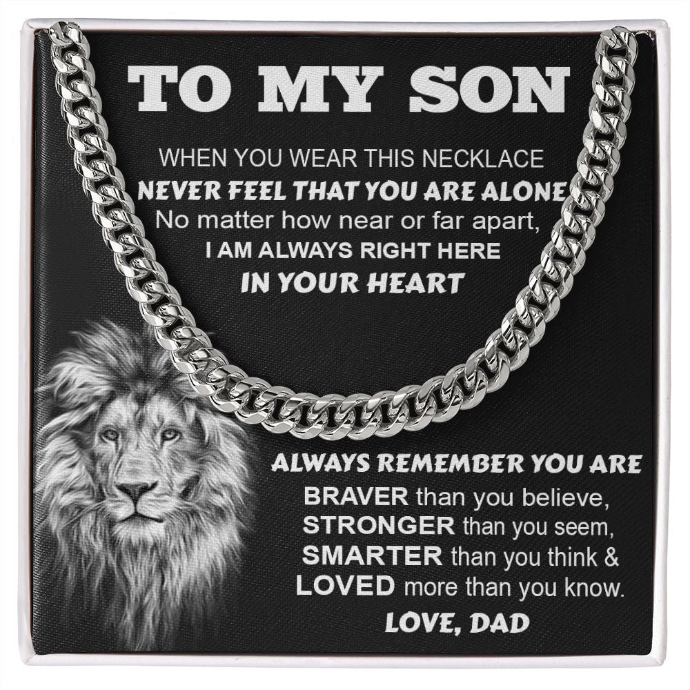To My Son From Dad | Always In Your Heart | Cuban Link Chain