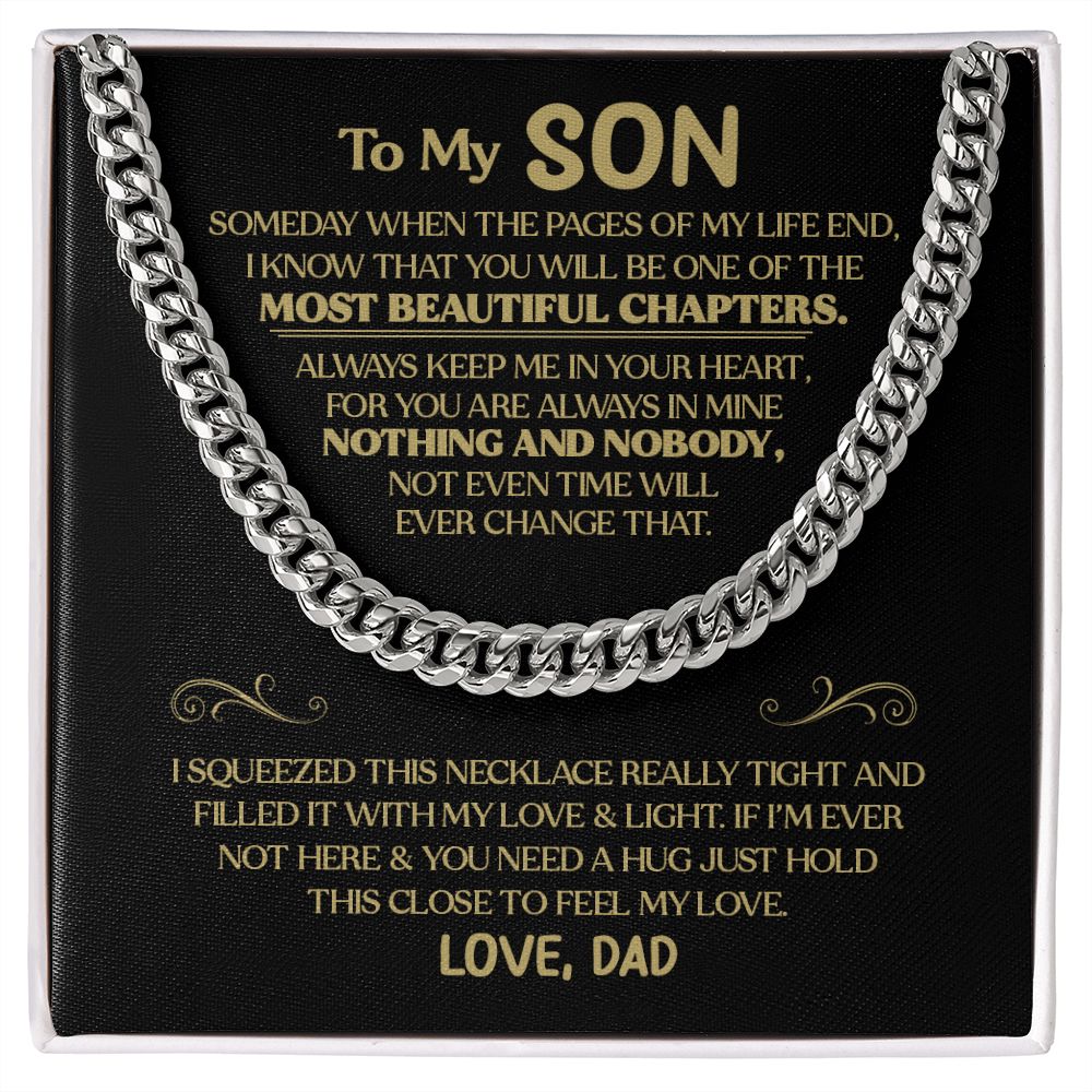 To My Son Gift From Dad | Most Beautiful Chapters | Cuban Link Chain Necklace