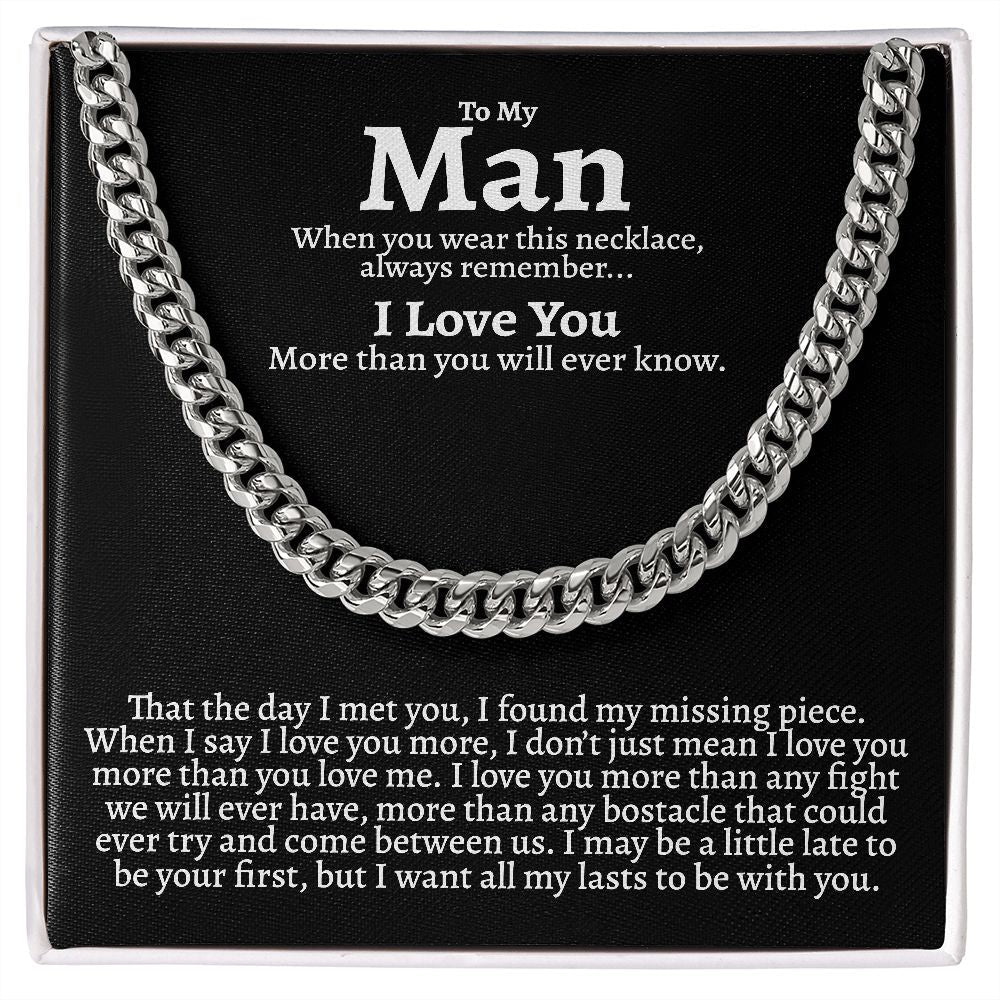 To My Man - My Choice - Cuban Link Chain Necklace