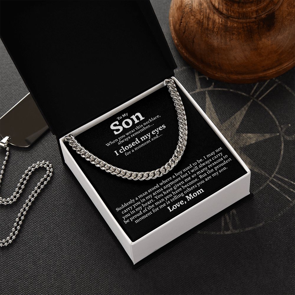 To My Son - My Heart - Cuban Link Chain Necklace