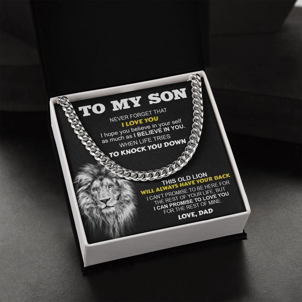 To My Son From Dad | I Believe In You | Cuban Link Necklace