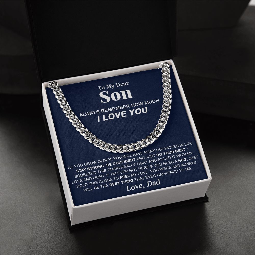 To My Dear Son Gift From Dad | Always Remember | Cuban Link Chain