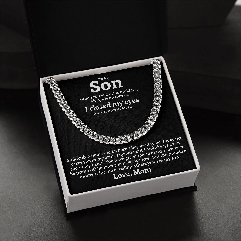 To My Son - My Heart - Cuban Link Chain Necklace
