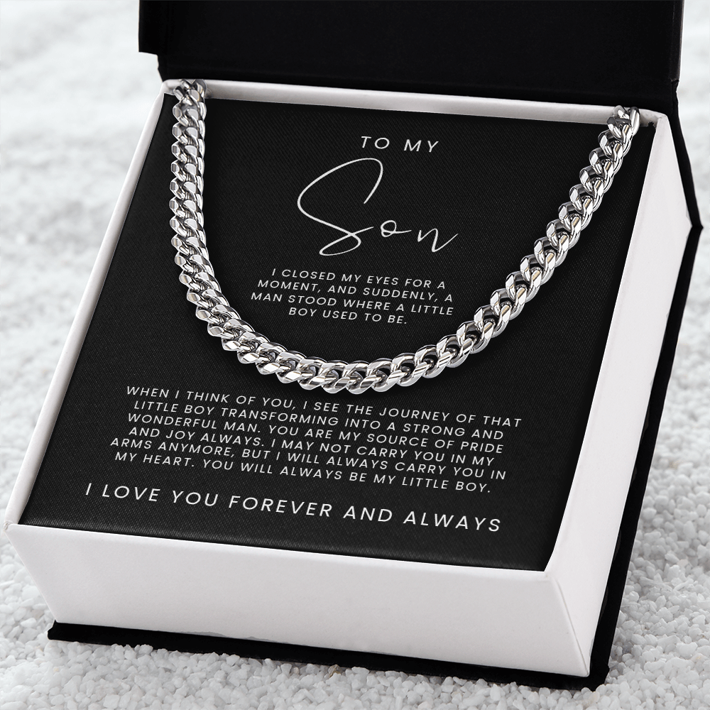Son I Closed My Eyes - Cuban Link Chain - Birthday, Christmas Gift For Son