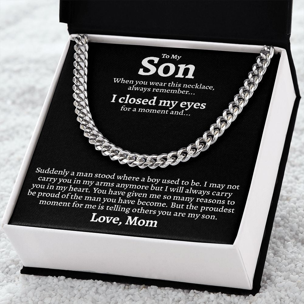 To My Son - My Heart - Cuban Link Chain Necklace