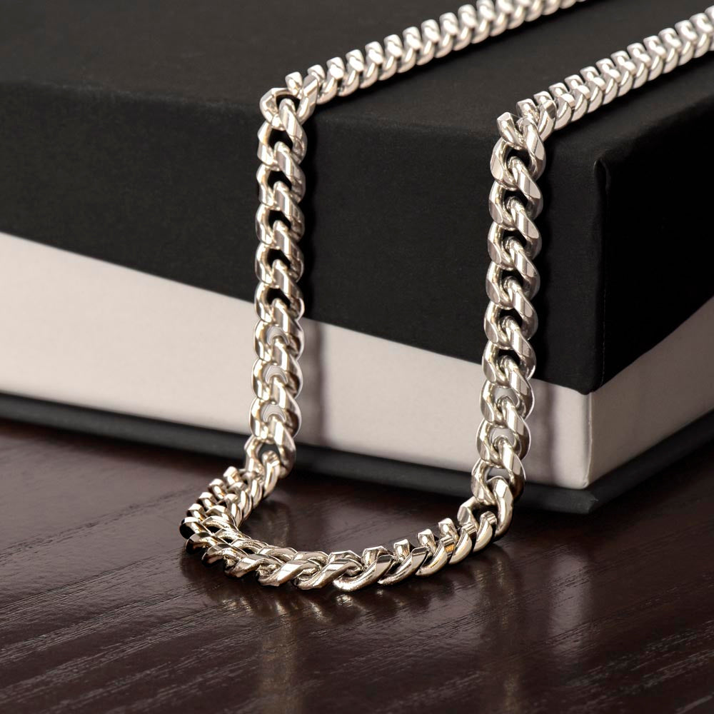 To My Son - Straighten Your Crown, Cuban Link Chain Necklace Gift Son