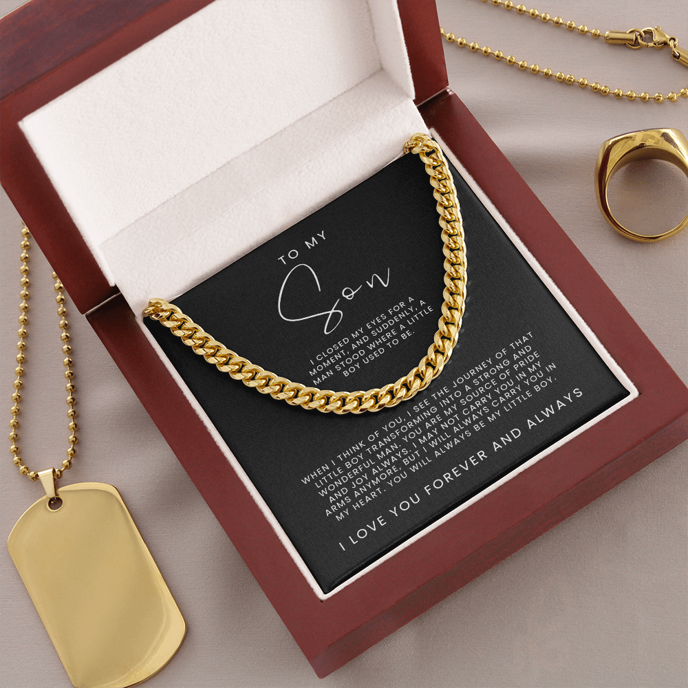 Son I Closed My Eyes - Cuban Link Chain - Birthday, Christmas Gift For Son