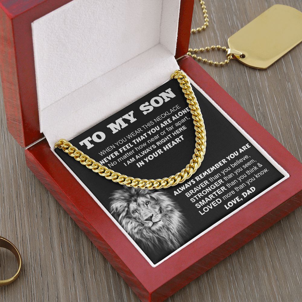 To My Son From Dad | Always In Your Heart | Cuban Link Chain