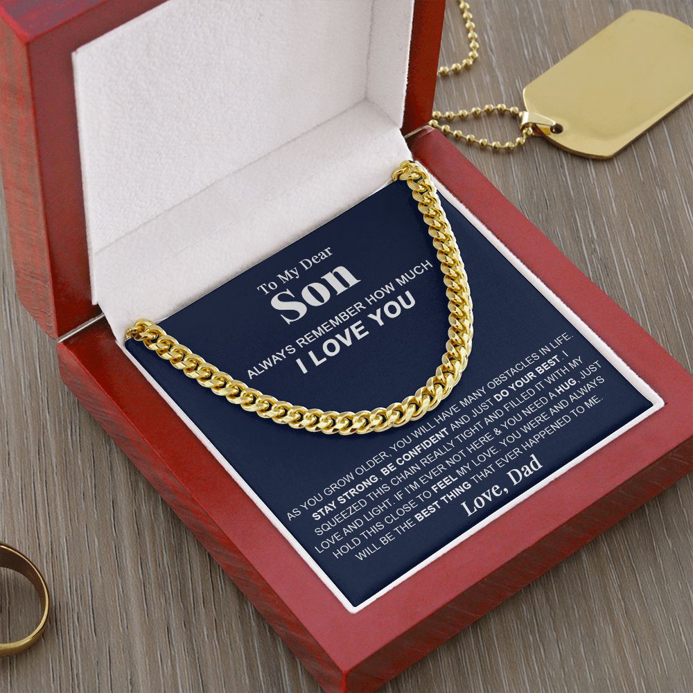 To My Dear Son Gift From Dad | Always Remember | Cuban Link Chain