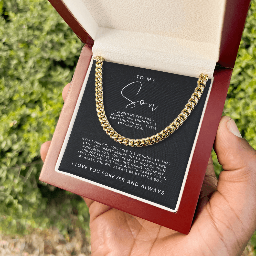 Son I Closed My Eyes - Cuban Link Chain - Birthday, Christmas Gift For Son