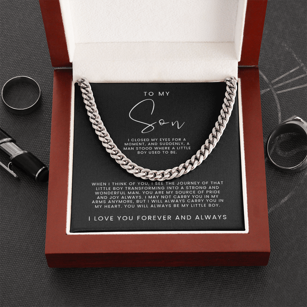 Son I Closed My Eyes - Cuban Link Chain - Birthday, Christmas Gift For Son