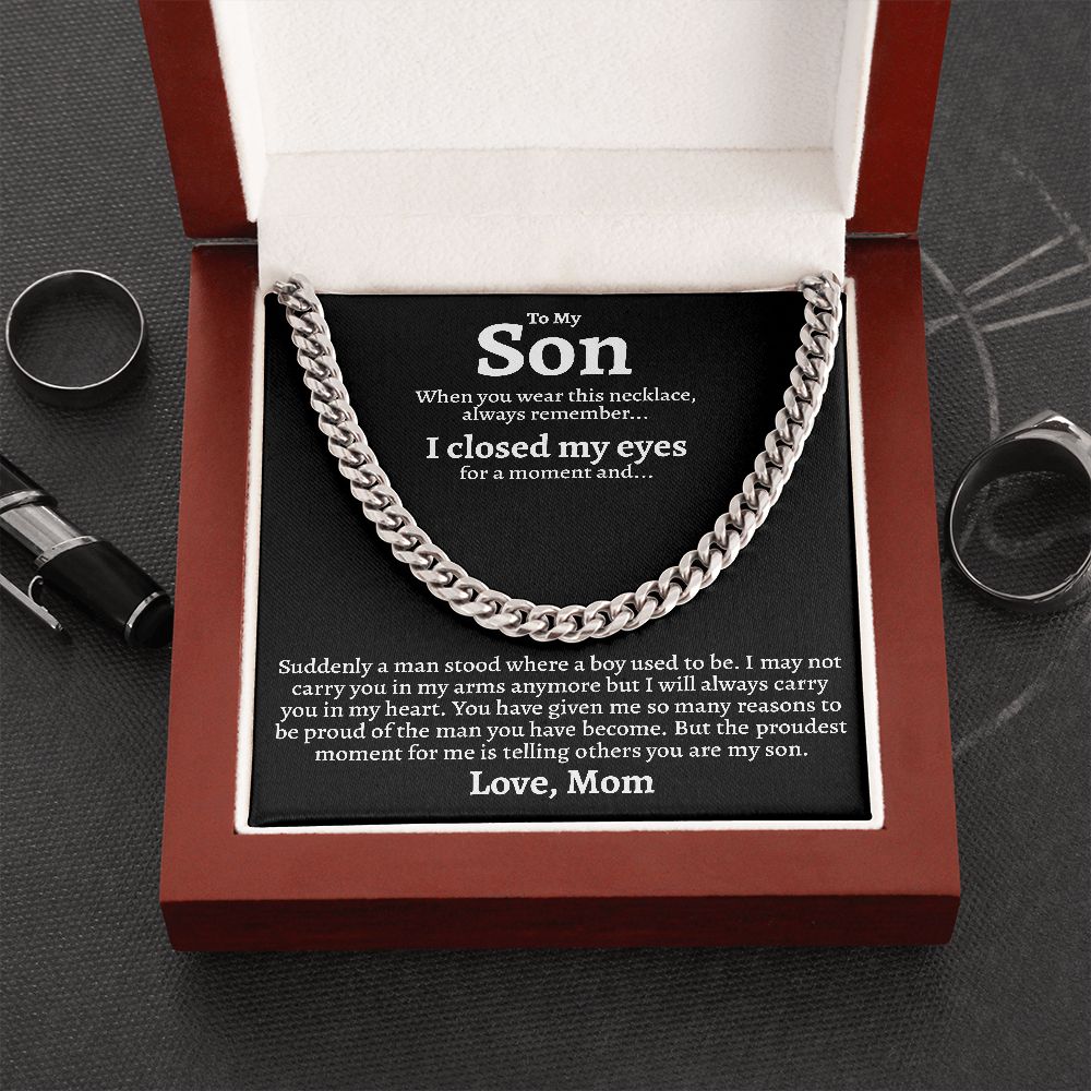 To My Son - My Heart - Cuban Link Chain Necklace