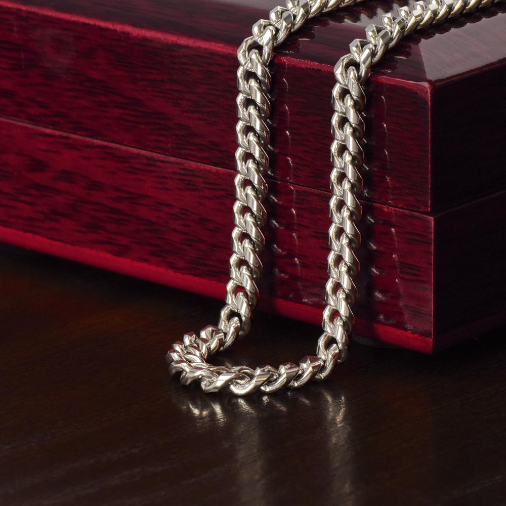 To My Son - Straighten Your Crown, Cuban Link Chain Necklace Gift Son