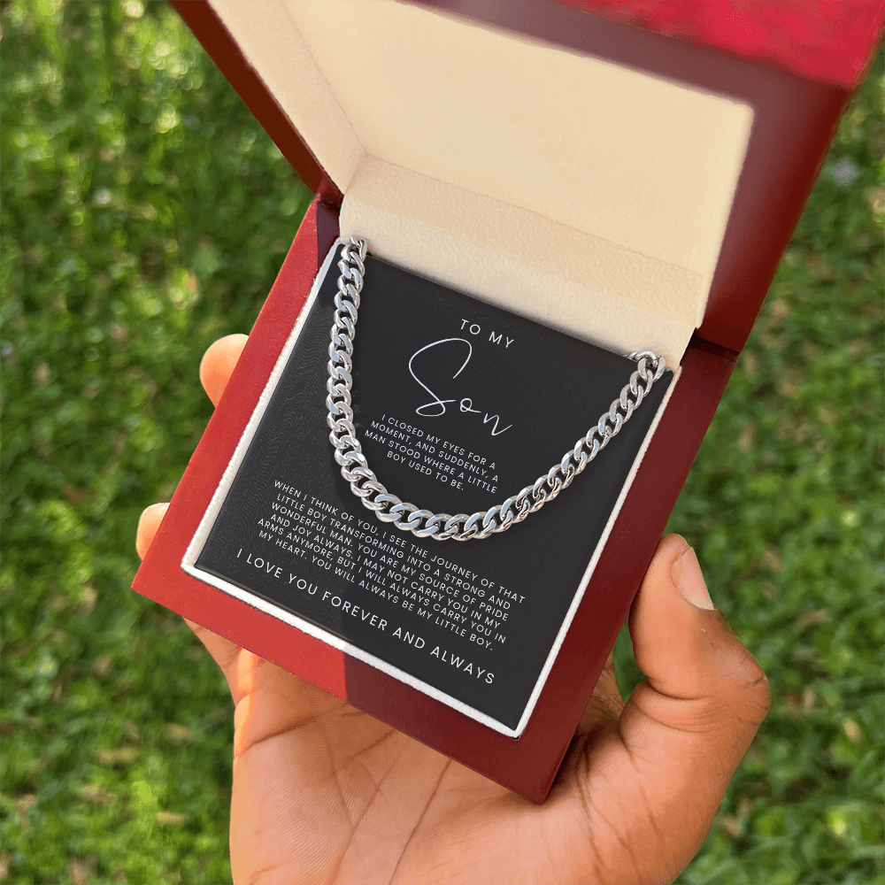 Son I Closed My Eyes - Cuban Link Chain - Birthday, Christmas Gift For Son